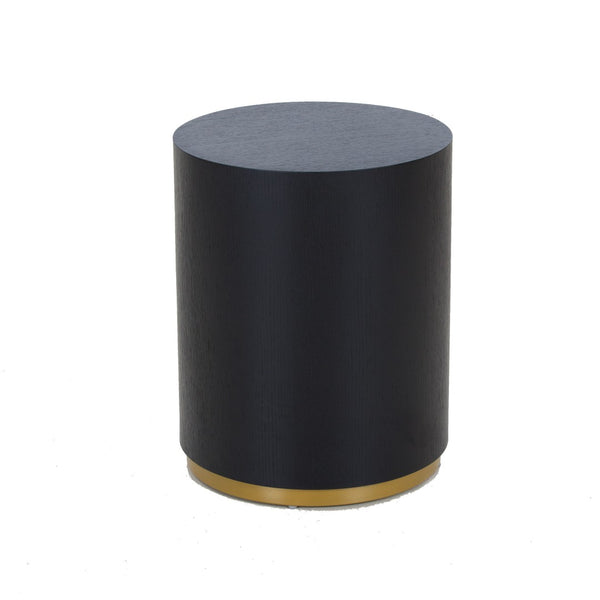 English Elm Round Matte Black Mdf Side Table Fully Assembled Industrial Accent for Living Room W87649324