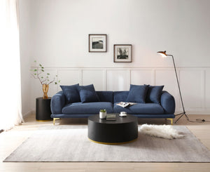English Elm Round Matte Black Mdf Side Table Fully Assembled Industrial Accent for Living Room W87649324