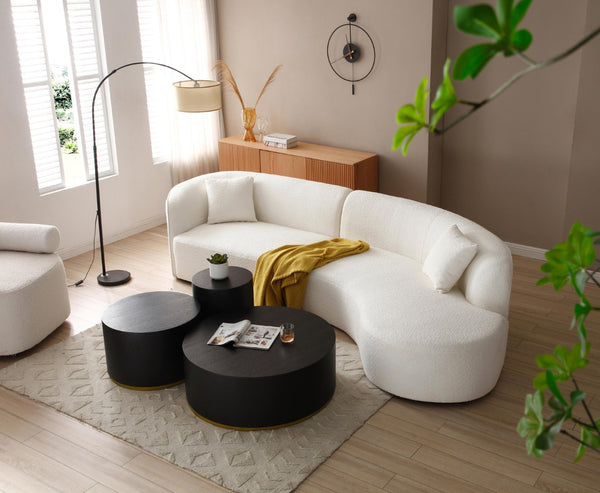 English Elm Round Matte Black Mdf Side Table Fully Assembled Industrial Accent for Living Room W87649324
