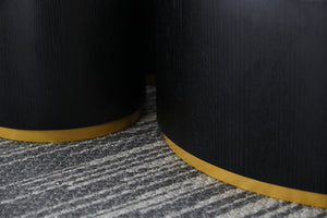 English Elm Round Matte Black Mdf Side Table Fully Assembled Industrial Accent for Living Room W87649324