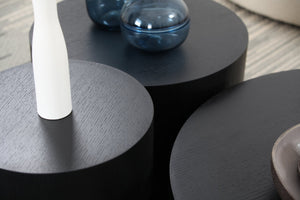English Elm Round Matte Black Mdf Side Table Fully Assembled Industrial Accent for Living Room W87649324