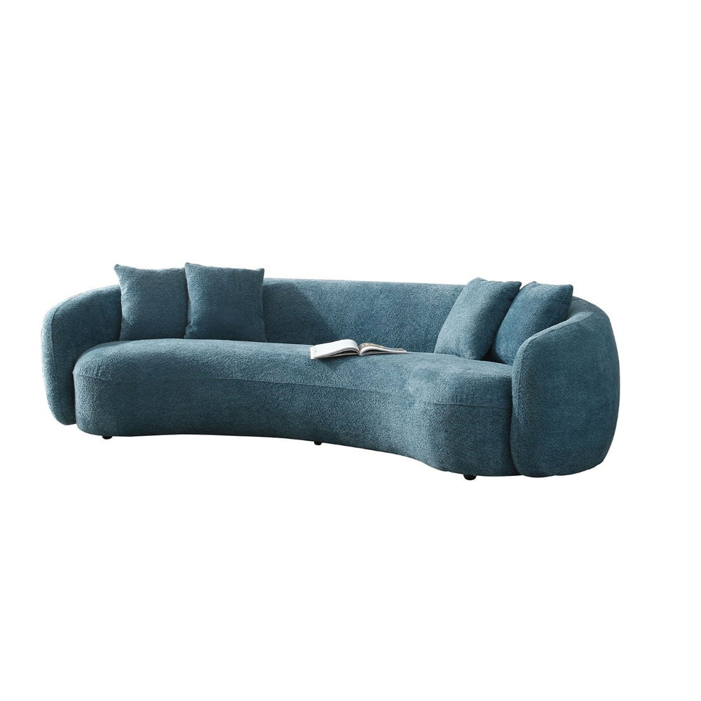 English Elm 102 Inch Curved Boucle Sectional Sofa Five Seat Half Moon Lounge for Modern Living Rooms W87694857