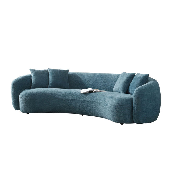 English Elm 102 Inch Curved Boucle Sectional Sofa Five Seat Half Moon Lounge for Modern Living Rooms W87694857
