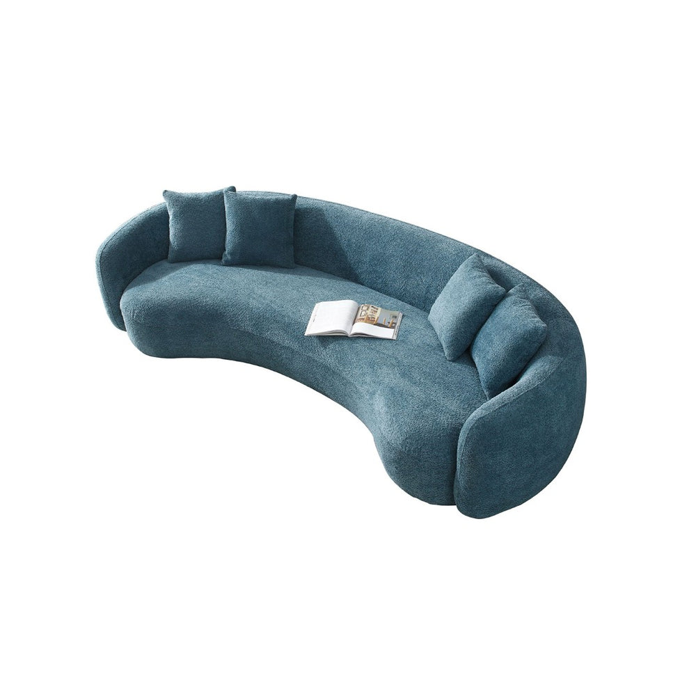 English Elm 102 Inch Curved Boucle Sectional Sofa Five Seat Half Moon Lounge for Modern Living Rooms W87694857
