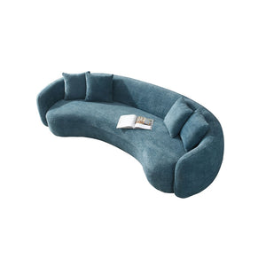 English Elm 102 Inch Curved Boucle Sectional Sofa Five Seat Half Moon Lounge for Modern Living Rooms W87694857