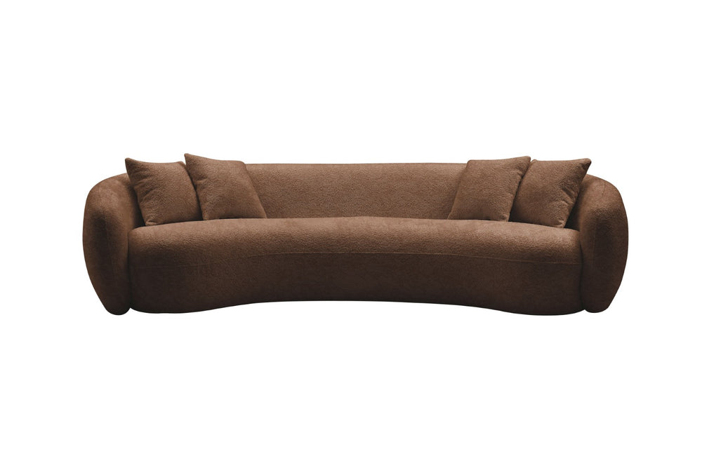English Elm 102 Inch Curved Boucle Sectional Sofa Five Seat Half Moon Mid Century Modern Lounge W87694860