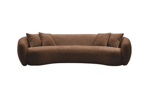 English Elm 102 Inch Curved Boucle Sectional Sofa Five Seat Half Moon Mid Century Modern Lounge W87694860
