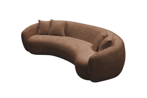 English Elm 102 Inch Curved Boucle Sectional Sofa Five Seat Half Moon Mid Century Modern Lounge W87694860