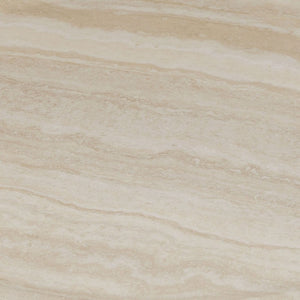 English Elm 43.31 Inch Round Fiberglass Coffee Table with Faux Travertine Texture Fully Assembled W876P511713