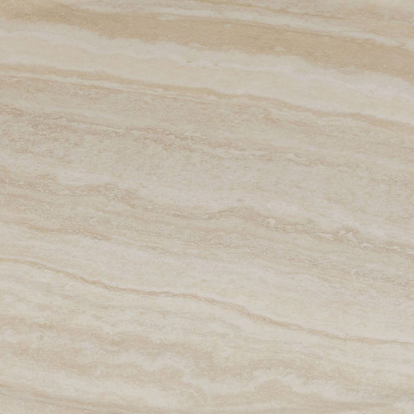 English Elm 43.31 Inch Round Fiberglass Coffee Table with Faux Travertine Texture Fully Assembled W876P511713
