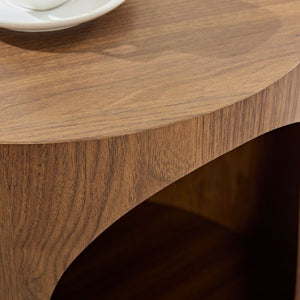 English Elm Cat Nest Cylindrical Nesting Tables Matte Wood Grain MDF Set for Modern Living Rooms Walnut Brown W876P540343