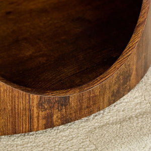 English Elm Cat Nest Cylindrical Nesting Tables Wood Grain MDF Set for Living Room Pet Retreat W876P540344