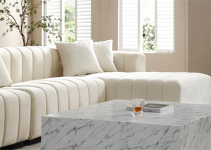 English Elm L-shape Velvet Sectional with Channel Tufting Modular Chaise for Glam Living Rooms W876S00050