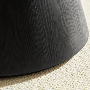 English Elm 47.24'' Round Dining Table Seats Four with Black Mdf Top and Brushed Gold Pedestal Base W876S00344