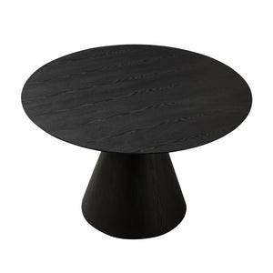 English Elm 47.24'' Round Dining Table Seats Four with Black Mdf Top and Brushed Gold Pedestal Base W876S00344