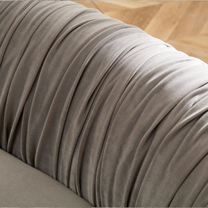 English Elm 102.36 Curved Sectional Sofa Velvet Pleated Arc Silhouette for Modern Living Rooms Gray W876S00354
