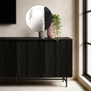 English Elm Tv40304 Modern Sideboard with Recessed Doors Adjustable Shelves and Metal Hardware W881P368614