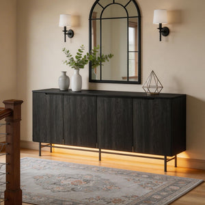 English Elm Tv40304 Modern Sideboard with Recessed Doors Adjustable Shelves and Metal Hardware W881P368614