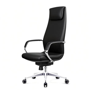 English Elm Py-22 Genuine Nappa Leather High Back Executive Chair with Extended Headrest Support W881P424916