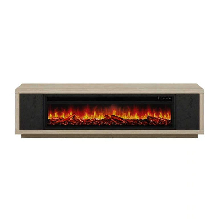English Elm Tv40501 Electric Fireplace TV Stand with Sliding Doors and Sleek Minimalist Design W881P598981