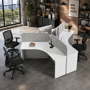 English Elm Bsc-Rd01 L-Shaped Executive Desk with Storage Cabinet for Modern Home Office W881S00255