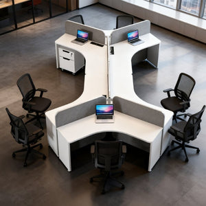 English Elm Bsc-Rd01 L-Shaped Executive Desk with Storage Cabinet for Modern Home Office W881S00255