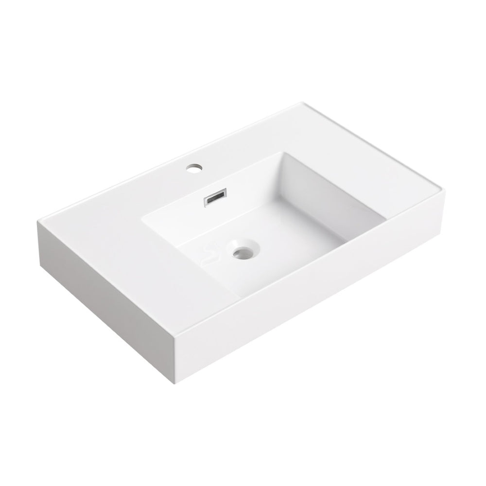 English Elm 30" Rectangular Matte Undermount Bathroom Sink Low Profile Basin for Vanity Countertops W99970321