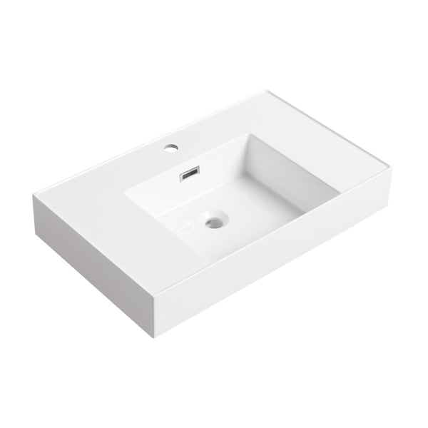 English Elm 30" Rectangular Matte Undermount Bathroom Sink Low Profile Basin for Vanity Countertops W99970321