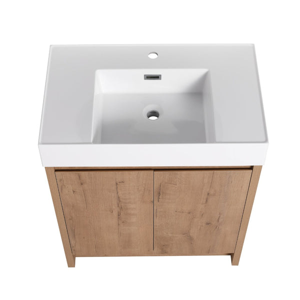 English Elm 30" Rectangular Matte Undermount Bathroom Sink Low Profile Basin for Vanity Countertops W99970321