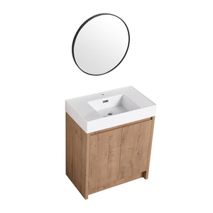 English Elm 30" Rectangular Matte Undermount Bathroom Sink Low Profile Basin for Vanity Countertops W99970321