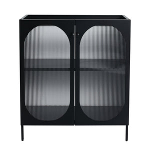 English Elm 30(29-5/16") Freestanding Bathroom Vanity Matte Black Steel Acrylic Modern Storage Cabinet W999P176014