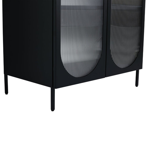 English Elm 30(29-5/16") Freestanding Bathroom Vanity Matte Black Steel Acrylic Modern Storage Cabinet W999P176014