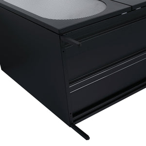 English Elm 30(29-5/16") Freestanding Bathroom Vanity Matte Black Steel Acrylic Modern Storage Cabinet W999P176014