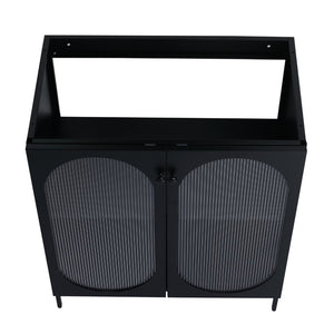 English Elm 30(29-5/16") Freestanding Bathroom Vanity Matte Black Steel Acrylic Modern Storage Cabinet W999P176014