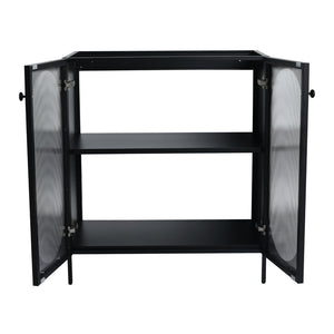 English Elm 30(29-5/16") Freestanding Bathroom Vanity Matte Black Steel Acrylic Modern Storage Cabinet W999P176014