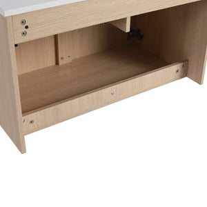 English Elm 32(31-1/2 Inch Wall Mount Bathroom Vanity with Soft Close Doors and Storage Drawer W999P321190