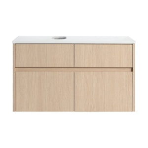 English Elm 32(31-1/2 Inch Wall Mount Bathroom Vanity with Soft Close Doors and Storage Drawer W999P321190