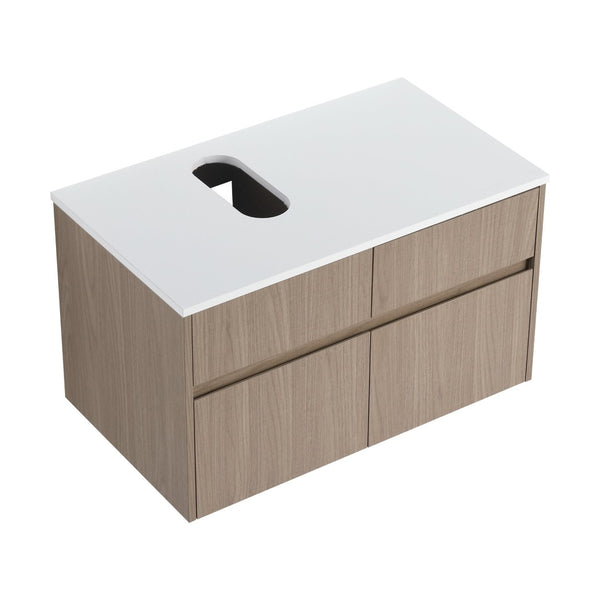 English Elm 32(31-1/2") Floating Bathroom Vanity Cabinet Soft Close Doors Drawer Modern Bath W999P321191