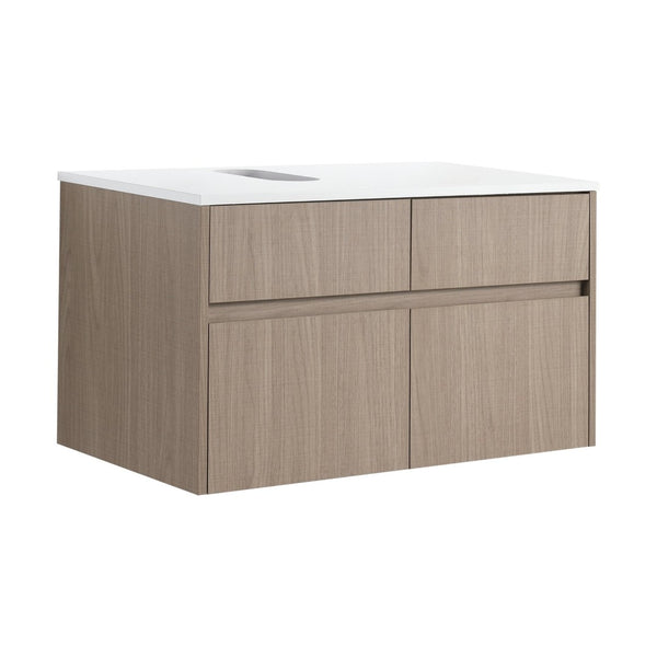 English Elm 32(31-1/2") Floating Bathroom Vanity Cabinet Soft Close Doors Drawer Modern Bath W999P321191