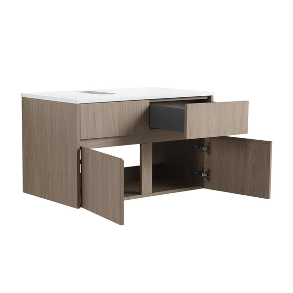 English Elm 32(31-1/2") Floating Bathroom Vanity Cabinet Soft Close Doors Drawer Modern Bath W999P321191