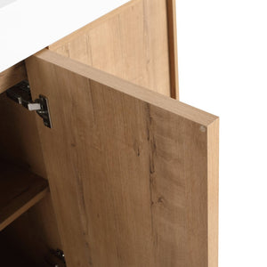 English Elm 48" Freestanding Bathroom Vanity Oak Finish Plywood Build with Soft Close Doors W999P447662