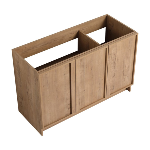 English Elm 48" Freestanding Bathroom Vanity Oak Finish Plywood Build with Soft Close Doors W999P447662