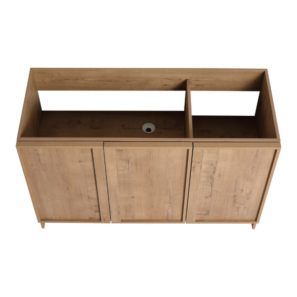English Elm 48" Freestanding Bathroom Vanity Oak Finish Plywood Build with Soft Close Doors W999P447662