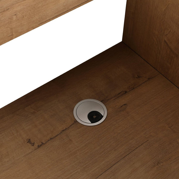English Elm 48" Freestanding Bathroom Vanity Oak Finish Plywood Build with Soft Close Doors W999P447662