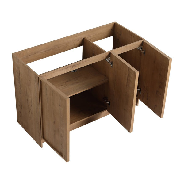 English Elm 48" Freestanding Bathroom Vanity Oak Finish Plywood Build with Soft Close Doors W999P447662