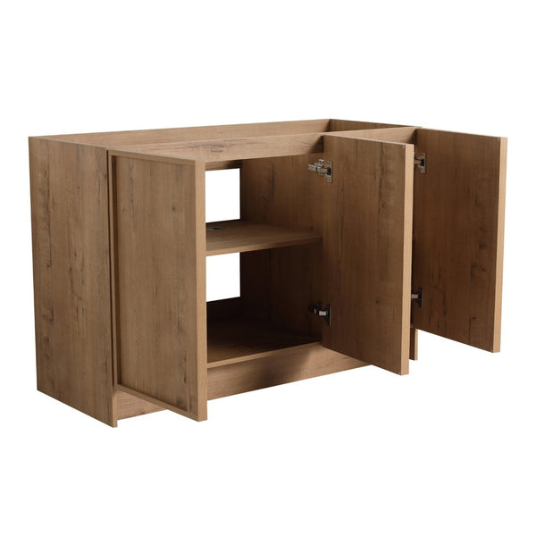 English Elm 48" Freestanding Bathroom Vanity Oak Finish Plywood Build with Soft Close Doors W999P447662