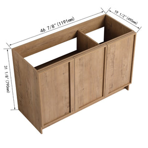 English Elm 48" Freestanding Bathroom Vanity Oak Finish Plywood Build with Soft Close Doors W999P447662