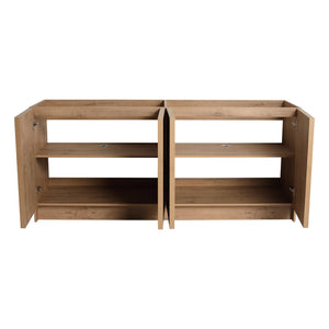 English Elm 72 Inch Freestanding Bathroom Vanity Oak Finish Plywood Build with Soft Close Doors W999P447666