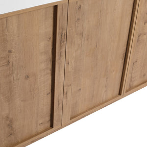 English Elm 72 Inch Freestanding Bathroom Vanity Oak Finish Plywood Build with Soft Close Doors W999P447666