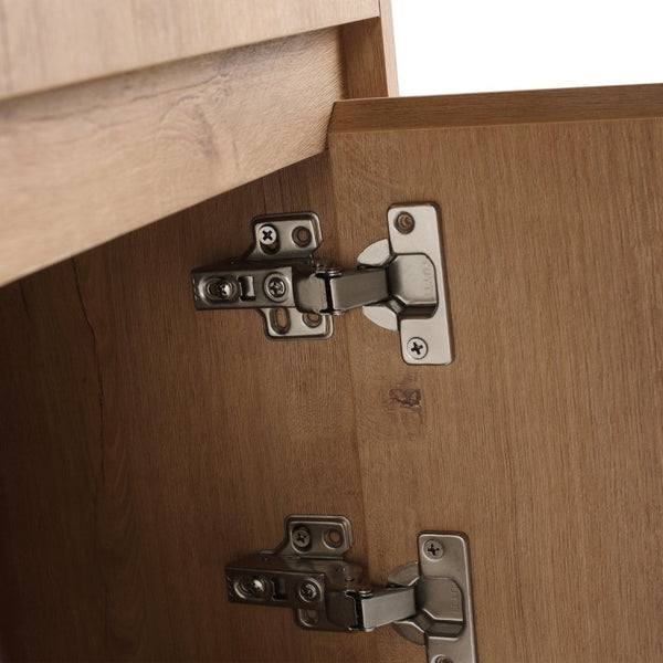 English Elm 32(31-1/2\) Inch Wall-Mounted Bathroom Vanity Plywood Cabinet Soft-Close Drawer Imitative Oak 31.5 L x 18.13 W x 18.31 H W999P530001
